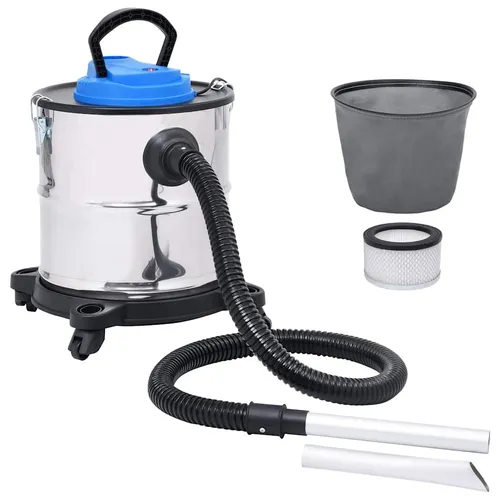 vidaXL Aschesauger mit HEPA-Filter 1200W 20 L Edelstahl - Aschesauger, ideal für die effiziente Ascheentfernung aus Kaminen und Öfen, mit leistungsstarkem 1200W Motor und HEPA-Filter für feine Partikel. Praktischer Griff und Räder sorgen für einfache Mobilität.
