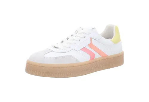 Tamaris M2372344 Sneaker - Casual Sneaker in Größe 42 EU, Farbe 197 White Comb, mit bequemem Materialmix aus Leder und Textil für optimalen Tragekomfort.