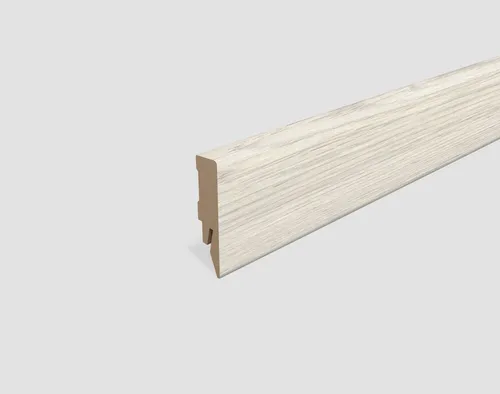 EGGER Sockelleiste Eiche weiss L582, L: 240 cm, H: 5.8 cm, 1-St., 2,40m, neues kubisches Profil, passend zu Fußboden Brook Eiche weiss
