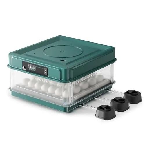 Fudajo Vollautomatischer Flächenbrüter für 30 Eier - Inkubator mit automatischem Wendesystem, präziser Temperatur- und Feuchtigkeitskontrolle sowie Notfallstromversorgung für optimale Brutbedingungen.