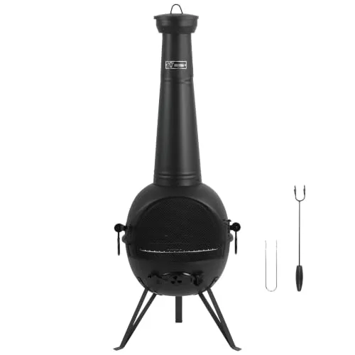 BBQ-Toro Terrassenofen aus Stahl mit Grillrost und Zubehör