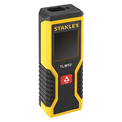 Stanley Laser-Entfernungsmesser STHT1-77409 TLM50 - Messgeräte mit 15m Messbereich, beleuchtetem Display und hoher Messgenauigkeit von +/- 3 mm für präzise Längen-, Flächen- und Volumenmessungen.