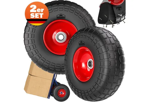 Gardebruk Sackkarre, Sackkarrenrad 2er Set PU Vollgummi Pannensicher 20mm Achse bis 200kg