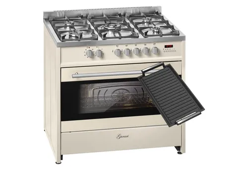 GURARI Gas-Standherd GCH E 911 Cr 90 cm - Herde mit 121 L XXL Backofen und 5 Gaskochstellen, inklusive umweltfreundlicher Easy clean-Emaille für einfache Reinigung und hohe Sicherheit durch Flammenausfall-Schutz.