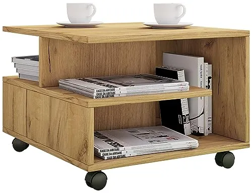 Mid.you Couchtisch Stango – Quadratisch in Honigeiche - Stylischer Couchtisch aus Holzwerkstoff, quadratisch (50x40x50 cm), ideal für jedes Wohnzimmer. Einfacher Aufbau für mühelose Einrichtung.