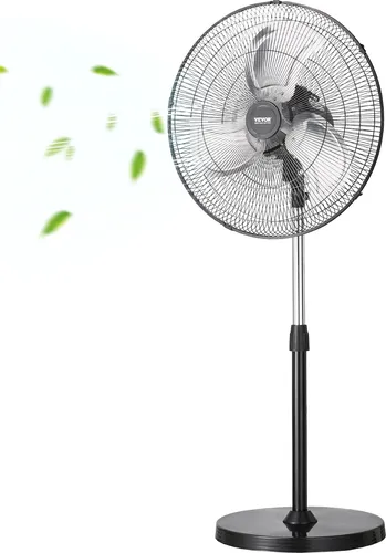 VEVOR 570mm Standventilator - Höhenverstellbar und 3-Gang - Ventilator mit 3 Geschwindigkeitsstufen, höhenverstellbar von 110,5 bis 138 cm. Genießen Sie erfrischenden Luftstrom und individuelle Anpassung für jeden Raum.