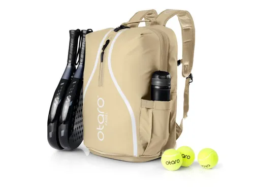 Otaro Sporttasche Padelrucksack mit Schuhfach (34L) in beige von Otaro