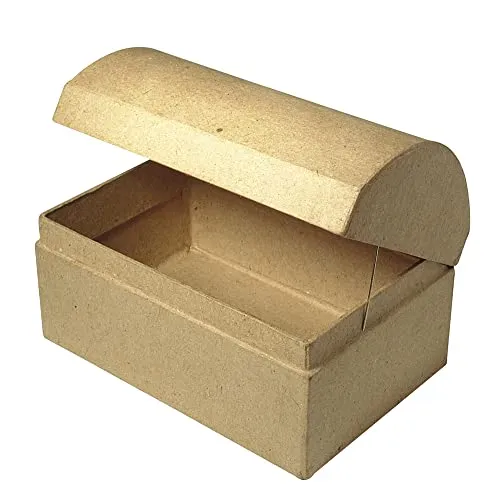 Rayher 71750000 Pappmaché Box: Truhe FSC Recycled 100%, 12x8x7,5cm