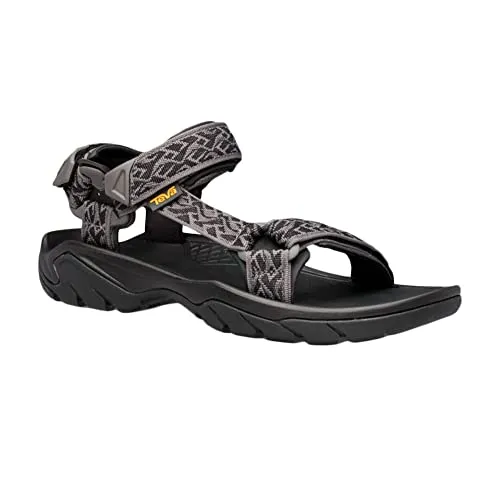 TEVA Terra Fi 5 Universal M Sandale Herren - Grau/Schwarz, Größe 42 - Robuste Herren Trekkingsandale von TEVA mit Recyclingmaterialien. Die Klettverschlüsse garantieren einfachen Zugang und individuellen Halt, während die Dämpfung für Komfort bei langen Strecken sorgt. Ideal für Abenteuer und entspannte Stadtbummel!