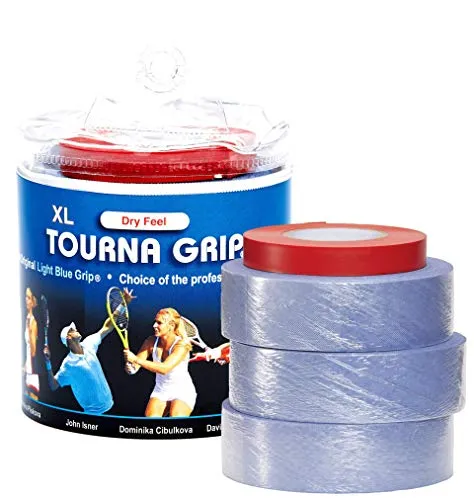 Tourna Grip Tour XL Blau - 30er Pack - Tennis-Zubehör mit hervorragender Haftung und Schweißabsorption für optimalen Grip und Kontrolle während des Spiels.
