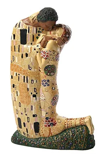 Skulptur Der Kuss - M - Museumsshop (Replikat) Gustav Klimt - Statuen aus Resin, 17 cm hoch – ein kunstvolles Replikat des berühmten Meisterwerks für Liebhaber der klassischen Kunst.