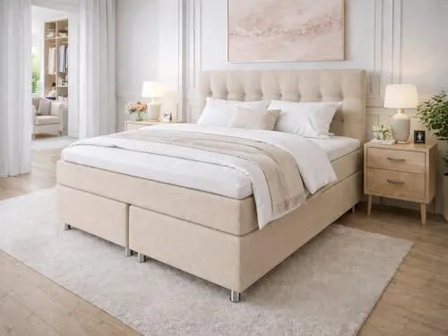 Tesla Dreams Boxspringbett 140x200 Ronda mit 7 Zonen Taschenfederkern - Hochwertiges Boxspringbett mit 7-Zonen-Taschenfederkernmatratze (H2/H3) für individuellen Liegekomfort. Atmungsaktive Materialien und stabile Konstruktion bieten optimalen Schlafkomfort. Lieferung und Montage auf Wunsch.