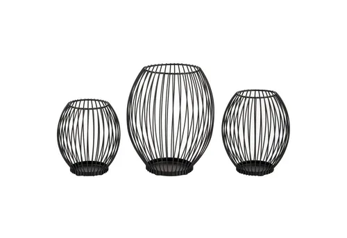 bremermann Kerzenhalter Set, Schwarz, 3er-Set aus Metall - Stilvolle Kerzenständer für Stumpenkerzen in 3 Größen, mit elegantem Schattenwurf und EVA-Pads zum Schutz Ihrer Möbel. Perfekt für kreative Deko-Ideen!