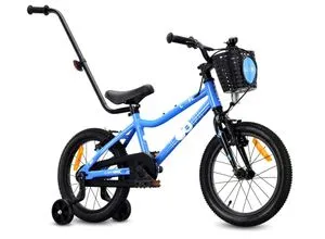 Kinderfahrrad Jungen 16 Zoll mit Stützrädern und Schubstange