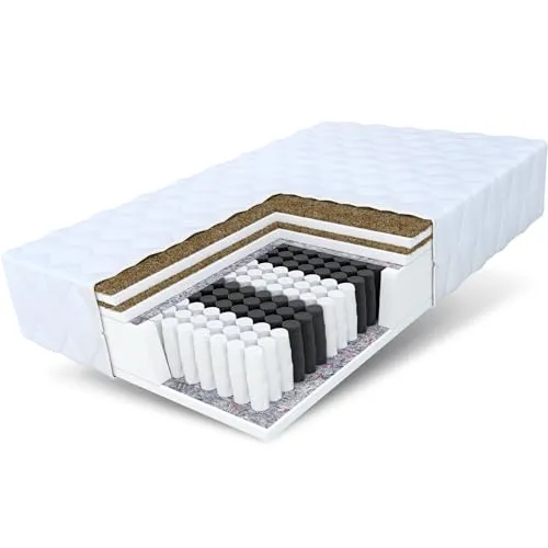Taschenfederkernmatratze HOME DOUBLE 90x200, 140x200, 180x200 cm - Allergikerfreundliche Wendematratze mit 7 Zonen und 289 Taschenfedern pro m² für optimale Unterstützung. Atmungsaktiver Bezug sorgt für Frische und Hygiene.