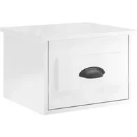 vidaXL Wand-Nachttisch Hochglanz-Weiß 41,5x36x28 cm - Eleganter Wand-Nachttisch in Hochglanz-Weiß, bietet viel Stauraum mit einer praktischen Schublade und nimmt keine Bodenfläche ein - ideal für jedes Schlafzimmer!