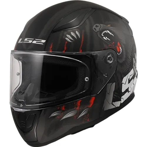 LS2 FF353 Rapid II Claw Helm, schwarz-weiss-rot, Größe L - Motorradhelm mit Schnellverschluss-Visier, UV-resistent und kratzfest. Atmungsaktives Innenfutter sorgt für Komfort auf jeder Fahrt.