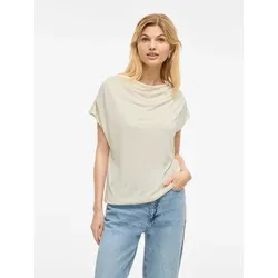 Vila Shirt in Creme - M - Pullover aus 70% TENCELTM Modal, mit Wasserfall-Ausschnitt und geradem Schnitt, nachhaltig aus zertifizierten Holzquellen gefertigt.