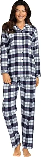 Comtessa Damen-Schlafanzug Flanell Marine Größe 40