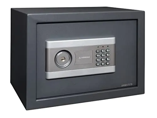ARREGUI Stylo 19010-S2 Möbeltresor | Möbelsafe aus Stahl mit 2 Faktor- Sicherheitsschloss, Tresor | Safe mit elektronischem Zahlenschloss + Schlüssel für Zuhause oder Büro, 25 x 35 x 25 cm, 15 L