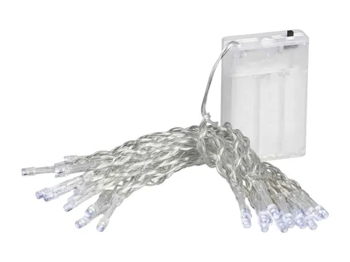 Linder Exclusiv GmbH LED-Lichterkette, Batterie 4,35m 30 LEDs kaltweiß Innen transparentes Kabel