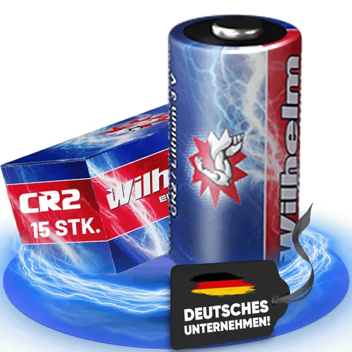 CR2 WILHELM 3V Lithiumbatterie CR2A DLCR2 CR17355 Lithium Batterie Fotobatt 15 x