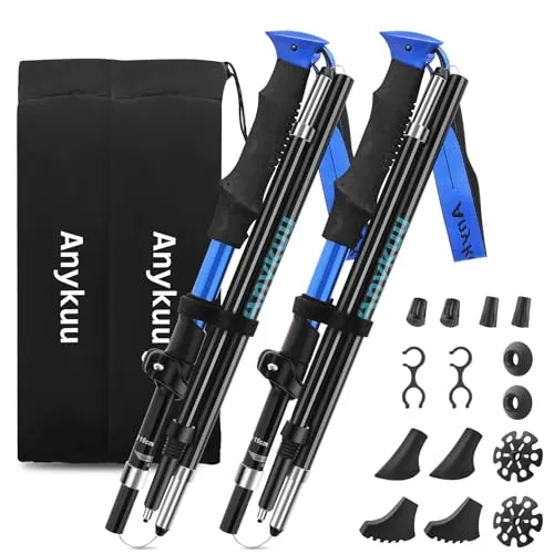 Anykuu Faltbare Trekkingstöcke 2PCS