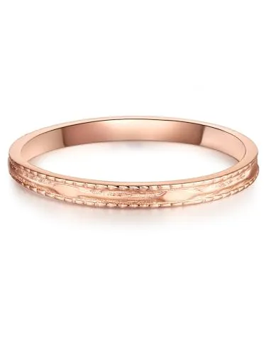 GLANZSTÜCKE MÜNCHEN Damen Ring 925/- Sterling Silber rosévergoldet - Ringe für Damen, hochwertig aus rosévergoldetem, gehämmertem Sterlingsilber für einen eleganten Look.