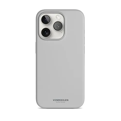 Vonmählen Eco Silicone Case für iPhone 15 Pro - Light Gray - Zubehör für Apple-CPU: MagSafe-kompatible Schutzhülle aus GRS-zertifizierten recycelten Materialien, schlank und leicht für optimalen Schutz und angenehme Bedienung.