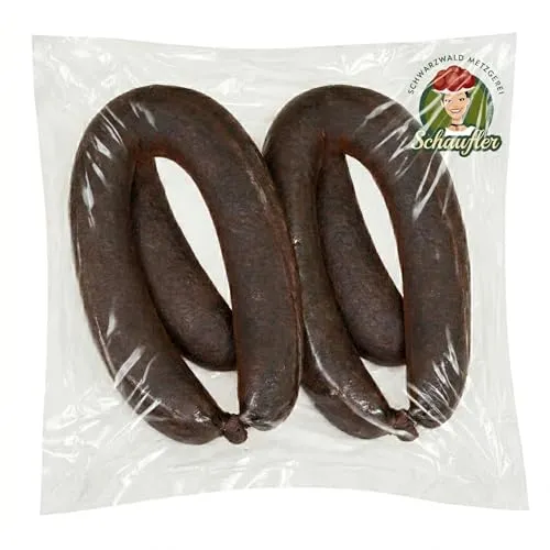 Schwarzwald Metzgerei – Chili Blutwurst aus Schwarzwälder Tradition – Schwarzwurst mit feinem Chiligeschmack – Schwarzwälder Spezialität für Wurst-Liebhaber (Chili Blutwurst 2 Ringe)