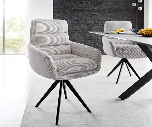 DELIFE Polsterstuhl Abelia-Flex mit Armlehnen in grau von Delife