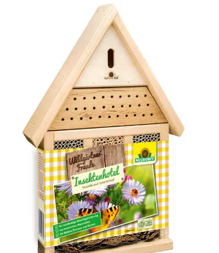 NEUDORFF Insektenhotel, Insektenhaus 56x36x10 cm - Insektenhotel für Garten und Balkon, bietet Lebensraum für nützliche Insekten und fördert die Biodiversität.