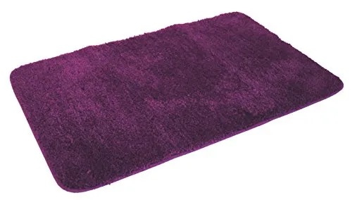 Mesana J-10006/101 Badematte in Aubergine, 60x100 cm - Hochwertige Mikrofaser-Badematte, ultra-flauschig und rutschfest, ideal für Böden mit Fußbodenheizung. Pflegeleicht und langlebig, perfekt für jedes Badezimmer.