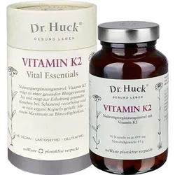 Dr. Huck® Vitamin K2 Kapseln Vegan – 90 Stück - Vegane Vitamin K2 Kapseln für die tägliche Unterstützung. Hochwertige Nahrungsergänzung in geprüfter Qualität, laktosefrei und glutenfrei. Ideal für bewusste Ernährung.