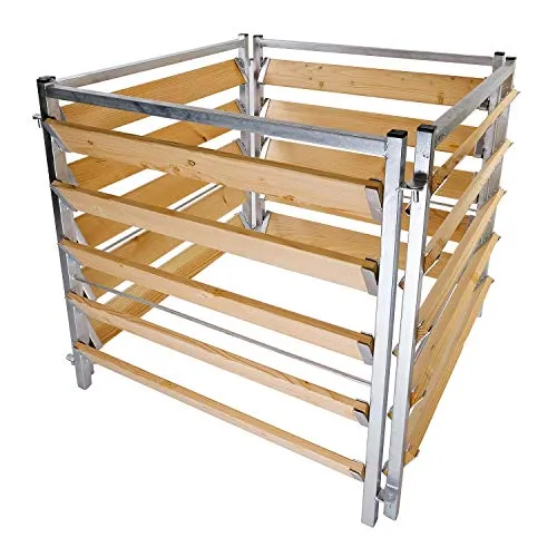 bellissa Komposter 100x100x100cm – Robuste Holz-Metall-Konstruktion - Komposter aus feuerverzinktem Metall und Holz für optimale Belüftung und schnelle Kompostierung – die nachhaltige Lösung für Ihren Garten.