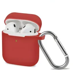 AVANA Hülle für Apple AirPods 2 & 1 Schutzhülle Silikon Cover Kopfhörer Slim Fit Case Tasche Rot - Rot