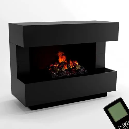GLOW FIRE Elektrokamin Kant - Realistischer Wasserdampfkamin mit 3D Flammeneffekt - Elektrokamin mit patentierter Wasserdampftechnik für ein täuschend echtes Flammenspiel und entspannenden Knistereffekt. Ideal für größere Räume und einfach zu montieren.