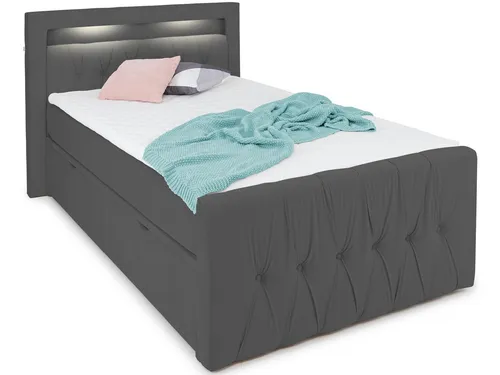 wonello Boxspringbett Valencia, mit LED-Beleuchtung und Stauraum, inkl. Topper