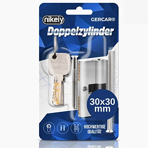 GERCAR Pro Profilzylinder 30/30 Massiver Schließzylinder Doppelzylinder Zylinderschloss Türschloss