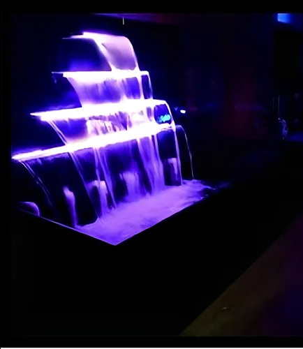 Wasserfall Pool Anlage Brunnen Edelstahl Wasserspiele Schwimmbecken Dekoration