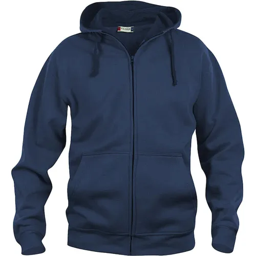 CliQue Herren Basic Full Zip Hoody Kapuzenpullover - Blickdicht in Blau (Dark Navy), XXL - Kapuzenpullover für Herren aus weichem, stabilisiertem Stoff mit Anti-Pilling-Oberfläche und praktischen Details wie Kopfhörer-Ring und elastischer Kordel für mehr Komfort.