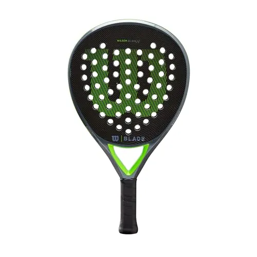 Wilson Padel-Schläger Blade LT, Carbonfaser/EVA, 355 g, Neongrün - Tennisschläger für fortgeschrittene Spieler, bietet perfekte Balance aus Power und Kontrolle mit Teardrop-Form und strukturierter Spin-Oberfläche für optimales Spielgefühl.