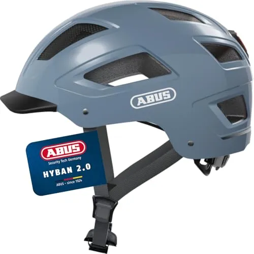 ABUS Stadthelm Hyban 2.0 - Sicher und stylisch für Stadtfahrer - Fahrradhelm mit ABS-Hartschale und Rücklicht für optimale Sichtbarkeit. Ideal für Damen und Herren, bietet perfekte Passform und ist ponytail-kompatibel.
