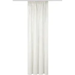Home Basics Vorhang SOFTY - Halbtransparenter Kombibandschal - Gardinen mit multifunktionalem Aufhängungsband, pflegeleicht und lichtbeständig, ideal für stilvolle Fensterdekoration.