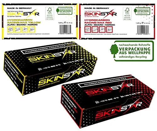 SkinStar Hydrocarbon Racing Wax Skiwax Profi-Wachs Mix Set Yellow-Red 250g
