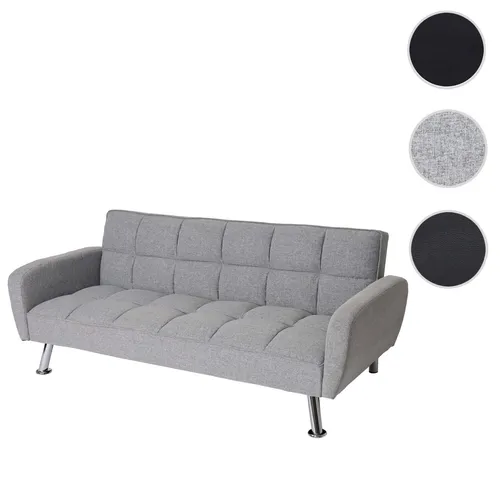 Sofa HWC-K19: Modernes Schlafsofa mit Nosagfederung - Kategorie: Sofas & Sessel, bietet eine praktische Schlaffunktion und eine dreistufig verstellbare Rückenlehne für optimalen Komfort im Wohnzimmer.