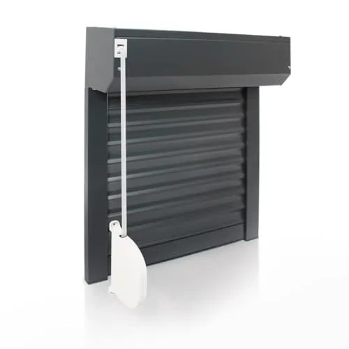Manueller Rollladen, verstellbarer Gurt aus Aluminium, Höhe 155 x B 120 cm, Farbe: Anthrazitgrau (7016), einfache Montage, für Fenster