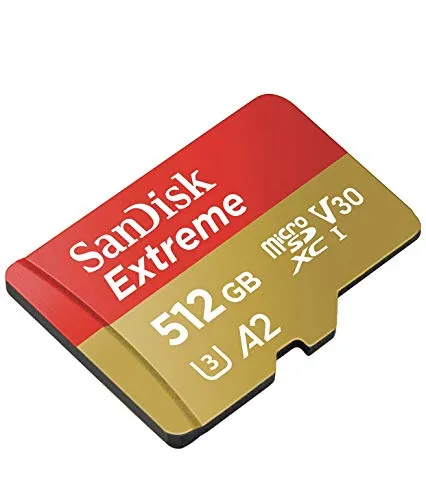 SanDisk Extreme 512GB microSDXC Speicherkarte mit A2 App Leistung - Die SanDisk Extreme microSDXC ist ideal für Smartphones, Tablets und Actioncams. Mit bis zu 160 MB/s Lesegeschwindigkeit und RescuePRO Deluxe zur Datenwiederherstellung bietet sie zuverlässige Leistung für Ihre Abenteuer.
