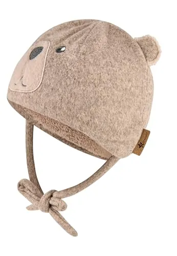 Sterntaler Jungen Bär Beanie-Mütze, braun Mel