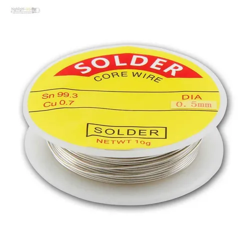 Produktbild Lötzinn Ø 0,5mm, 10g Rolle 99,3%Sn 0,7%Cu Lot Löt-Draht hauchfein zum Fein-Löten